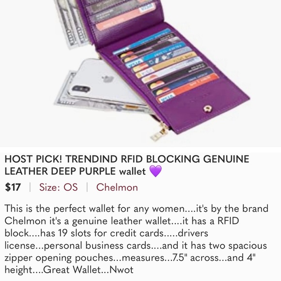 Chelmon Leather RFDI BLOCKING genuine leather wallet/card holder dust jacket NIB - Picture 8 of 13